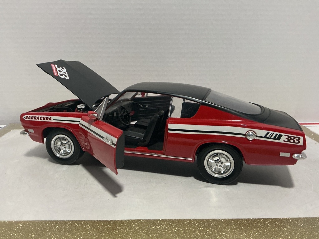 1:18 ROAD SIGNATURE 1964 PLYMOUTH  BARRACUDA RED ON BLACK image