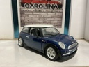 1:18 BURAGO 2001 MINI COOPER BLUE ON BLACK image