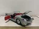 1:18 BURAGO 1957 CORVETTE SILVER ON RED image