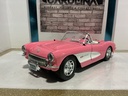 1:18 BURAGO 1957 CORVETTE PINK ON WHITE/CREAM image
