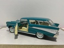 1:18 ROAD TOUGH ‘57 NOMAD BLUE ON TAN [NO BOX] [LOOSE STEERING WHEEL] image