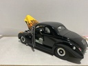 1:18 UNIVERSAL HOBBIES 1940 FORD DELUXE BLACK W/ FLAMES  [NO BOX] image