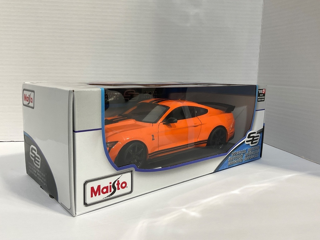 1:18 MAISTO 2020 MUSTANG SHELBY GT500 ORANGE WITH BLACK STRIPES image