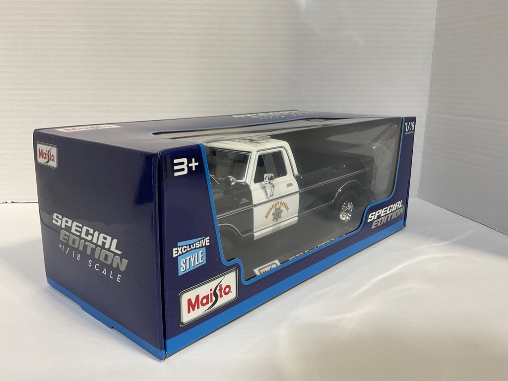 1:18 MAISTO 1979 FORD F150 PICK—UP HIGHWAY PATROL BLACK AND WHITE !!! image