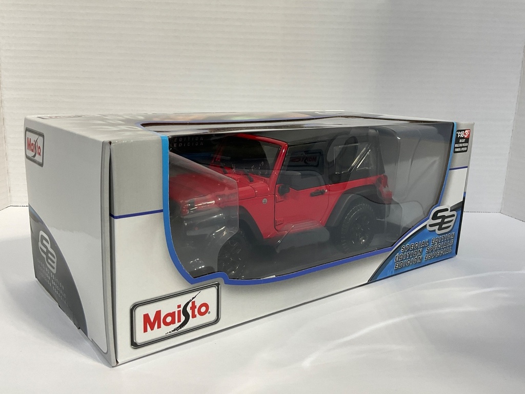 1:18 MAISTO 2014 JEEP WRANGLER RED AND BLACK image