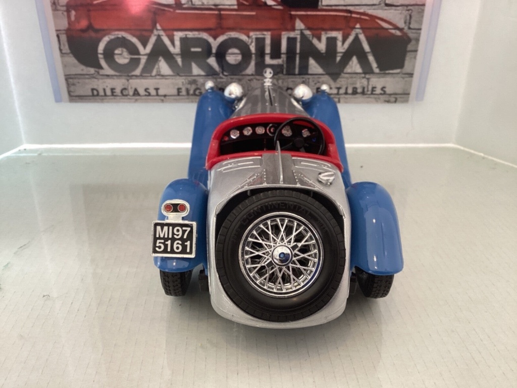 BURAGO 1932 ALFA ROMEO 2300 SPIDER PARTS CAR GREY/BLUE/RED ON BLACK image