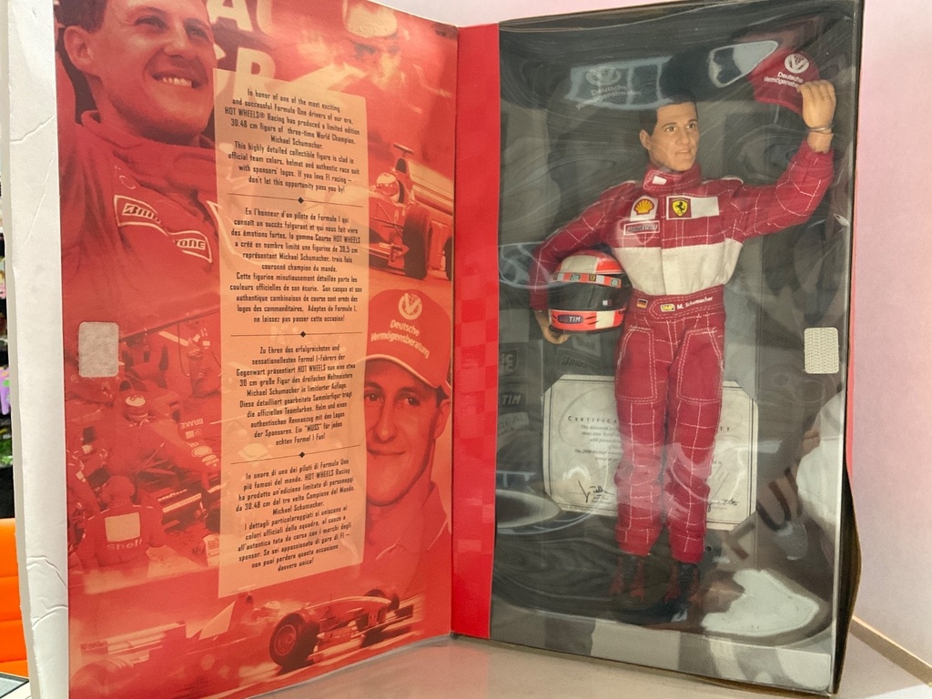 Michael Schumaker  Mattel Hot Wheels Limited Edition Figure Box Has damage image