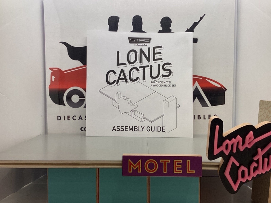 Candylab Lone Cactus Roadsign Motel Wooden Collectible Set image