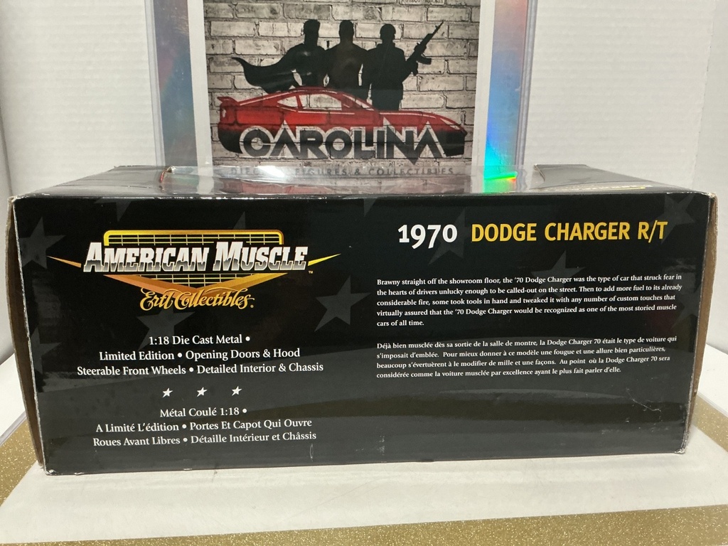 1:18 AMERICAN MUSCLE 1970 DODGE CHARGER R/T ORANGE ON BLACK image