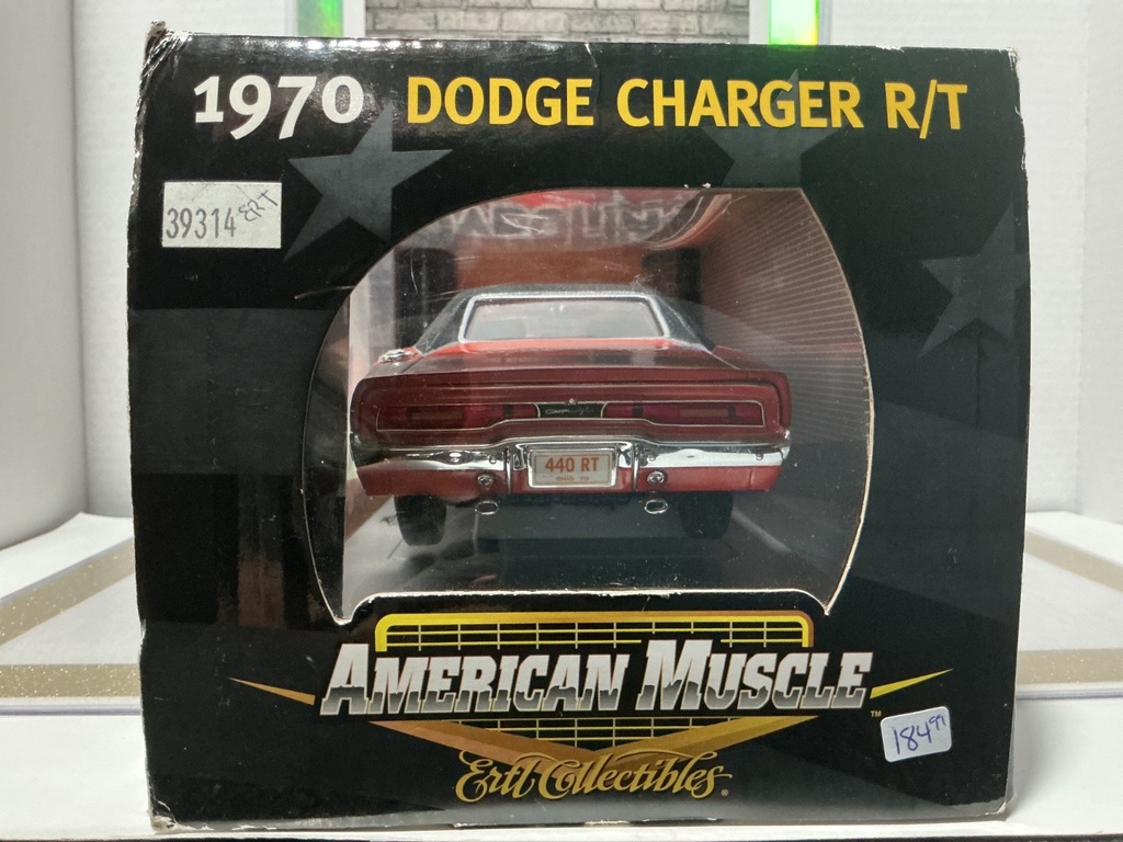 1:18 AMERICAN MUSCLE 1970 DODGE CHARGER R/T ORANGE ON BLACK image