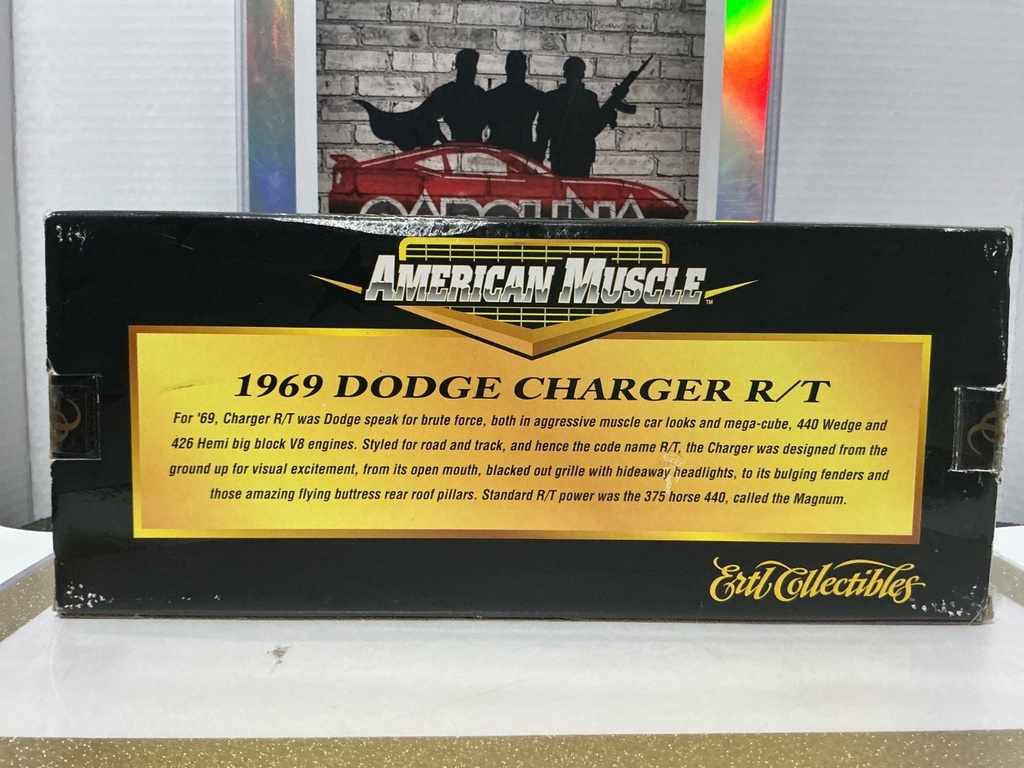 1:18 ERTL 1969 DODGE CHARGER R/T SILVER ON BLACK image
