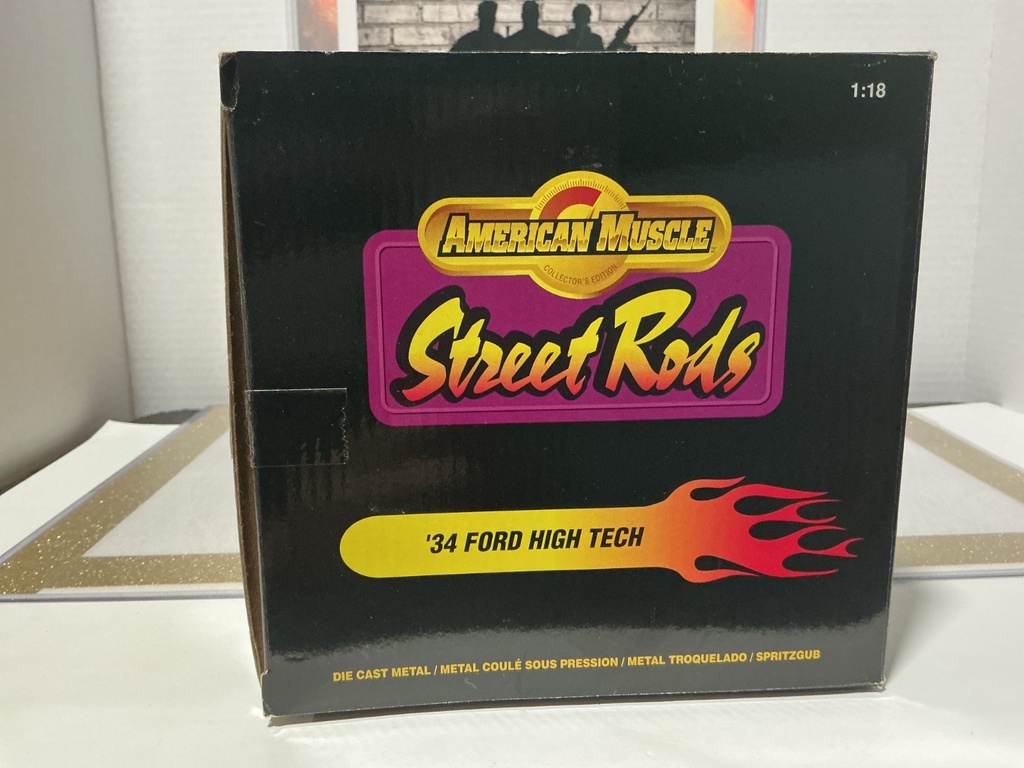 1:18 ERTL ‘34 FORD HIGH TECH RED ON BLACK image