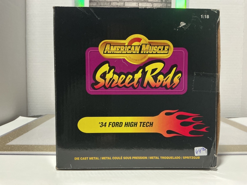 1:18 ERTL ‘34 FORD HIGH TECH RED ON BLACK image