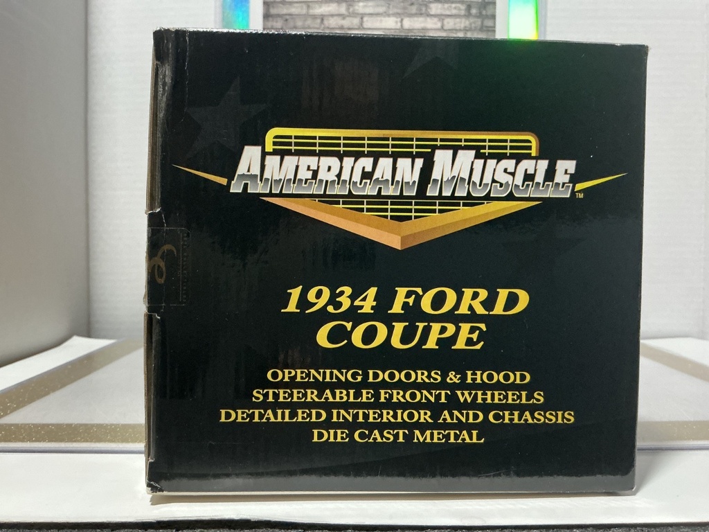 1:18 ERTL 1934 FORD COUPE ORANGE ON BLACK COLLECTIBLE image
