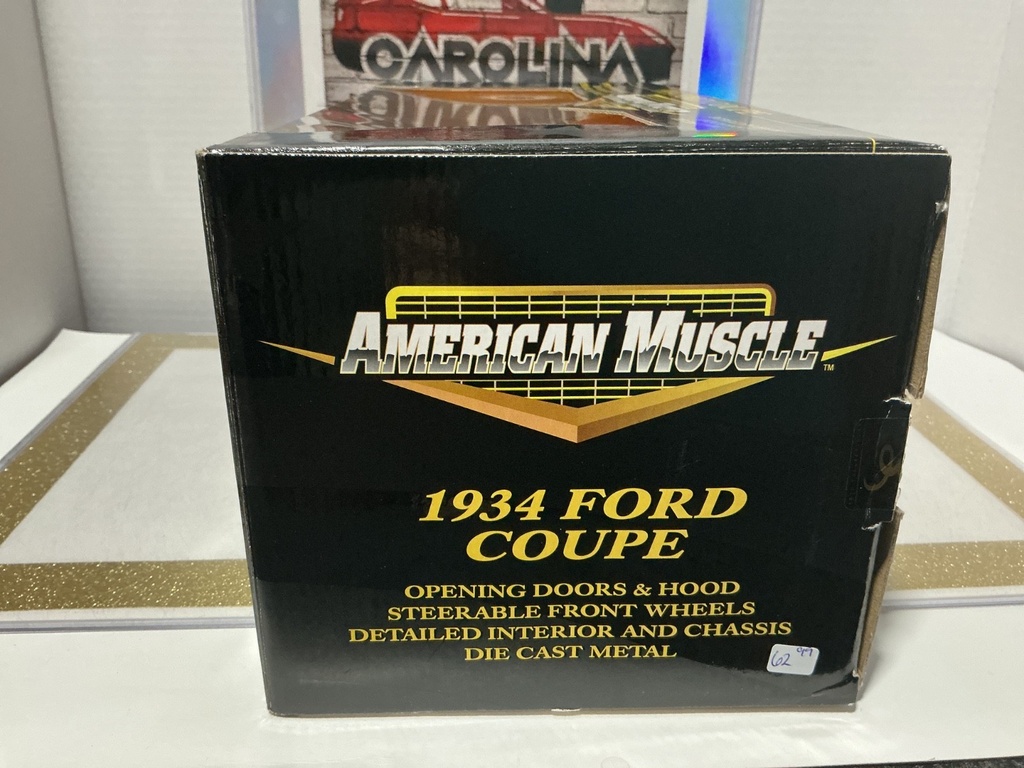 1:18 ERTL 1934 FORD COUPE ORANGE ON BLACK COLLECTIBLE image