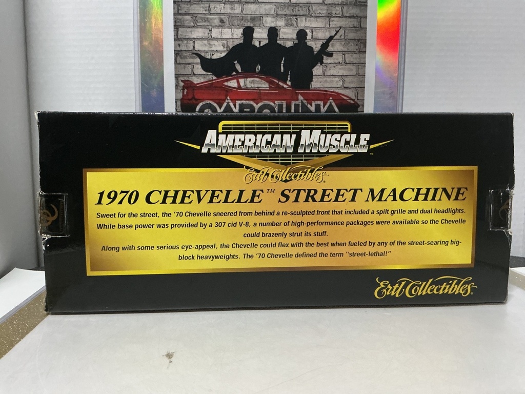 1:18 ERTL 1970 CHEVELLE STREET MACHINE BLACK ON BLACK image
