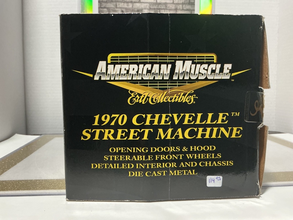 1:18 ERTL 1970 CHEVELLE STREET MACHINE BLACK ON BLACK image