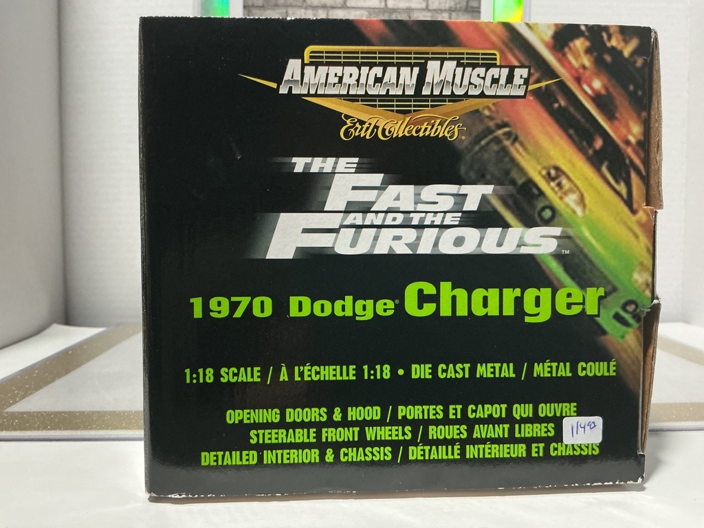 1:18 THE FAST AND THE FURIOUS 1970 DODGE CHARGER BLACK ON BLACK image