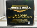 1:18 ERTL 1969 FORD MUSTANG MACH 1 BLUE ON WHITE image