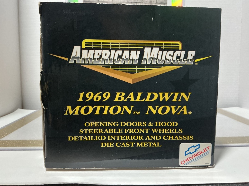 1:18 ERTL AMERICAN MUSCLE 1969 BALDWIN MOTION NOVA GREEN ON BLACK image