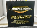 1:18 ERTL 1955 CHEVY TRUCK STREET MACHINE RED ON GREY image