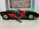 1:18 BURAGO 1957 CHEVROLET CORVETTE BLACK ON RED CONVERTIBLE image