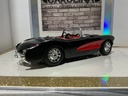 1:18 BURAGO 1957 CHEVROLET CORVETTE BLACK ON RED CONVERTIBLE image