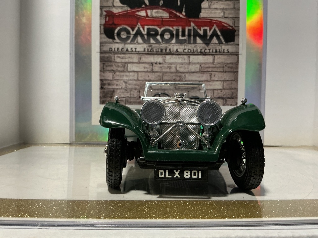 1:18 BURAGO 1937 Jaguar SS-100 - Green on Tan Convertible image