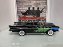 1:18 ERTL 1957 CHEVY BEL AIR CONVERTIBLE BLACK W/FLAMES ON BLACK image