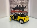 1:18 HOT WHEELS 2001 MINI COOPER *MISSING MIRROR* YELLOW ON BLACK W CHECKER TOP image