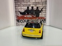 1:18 HOT WHEELS 2001 MINI COOPER *MISSING MIRROR* YELLOW ON BLACK W CHECKER TOP image