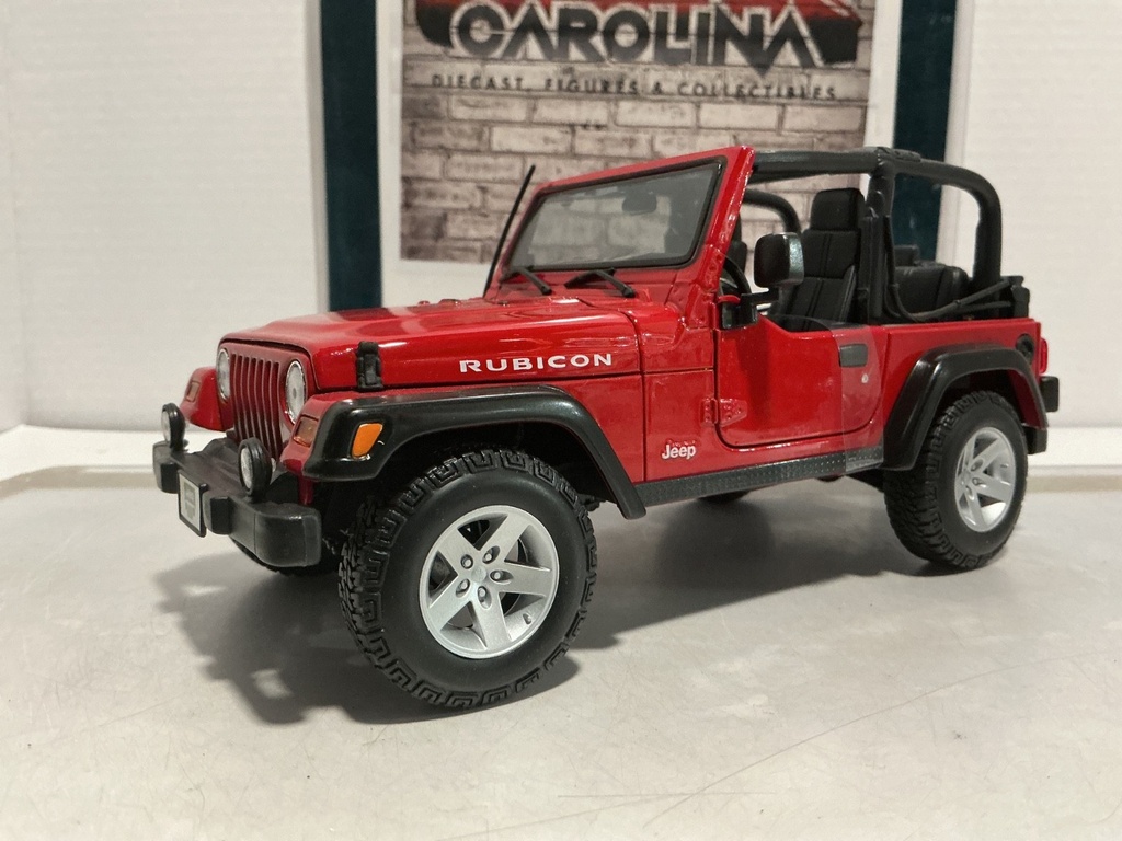 1:18 MAISTO JEEP WRANGLER RUBICON RED ON BLACK [NO BOX] image