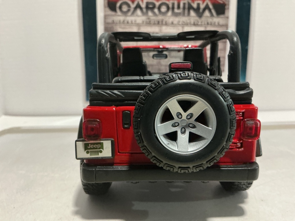 1:18 MAISTO JEEP WRANGLER RUBICON RED ON BLACK [NO BOX] image
