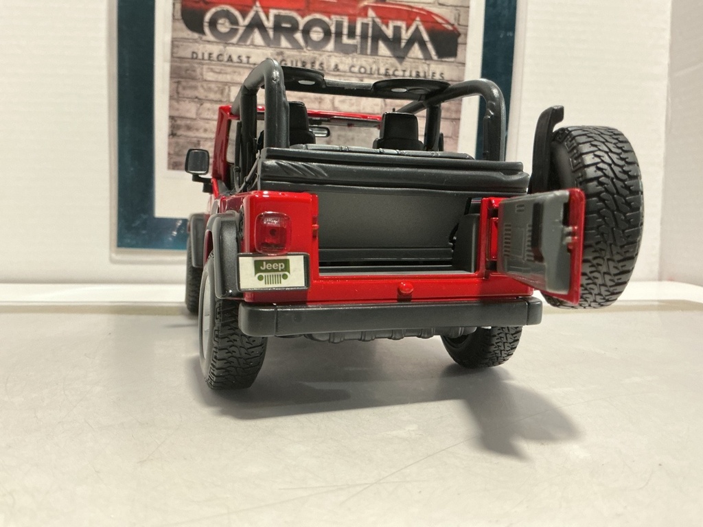 1:18 MAISTO JEEP WRANGLER RUBICON RED ON BLACK [NO BOX] image