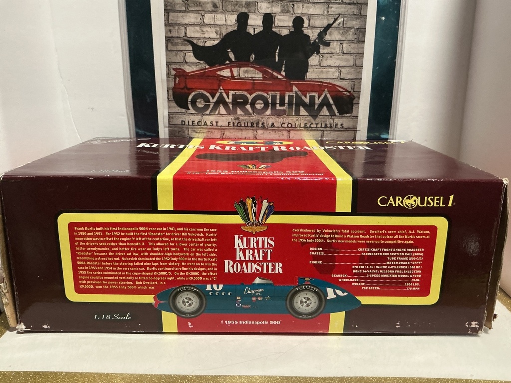 1:18 CAROUSEL1 1955 INDIANAPOLIS 500 #10 TONY BETTENHAUSEN/CHAPMAN [BOX DAMAGE] image