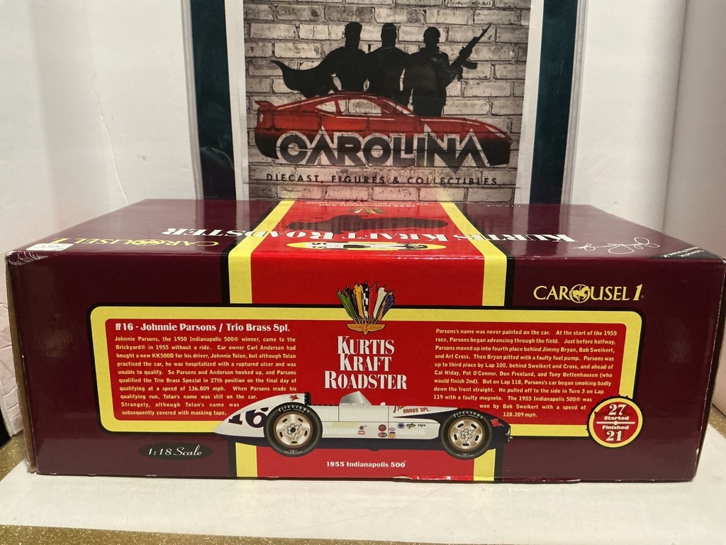 1:18 CAROUSEL1 1955 INDIANAPOLIS 500 - #16 JOHNNIE PARSONS/TRIO BRASS SPECIAL image