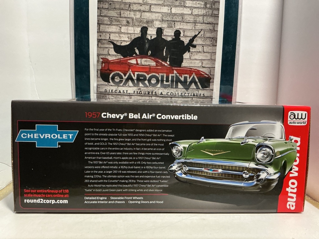 1:18 AUTO WORLD- 1957 CHEVY BEL AIR CONVERTIBLE image