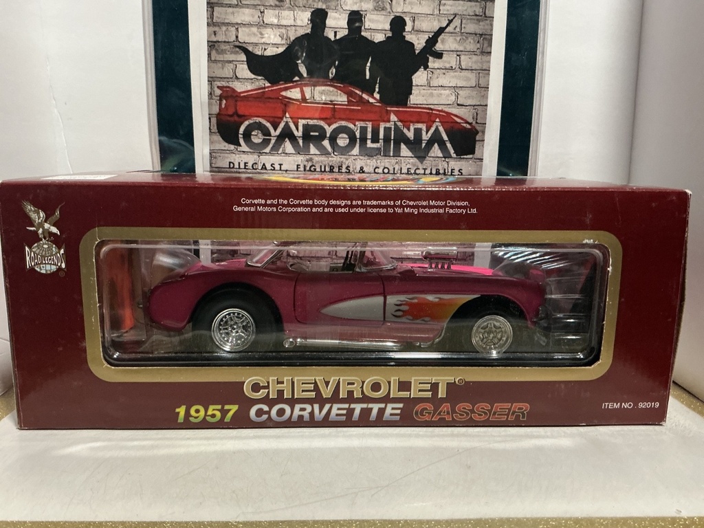 1:18 ROAD LEGENDS - CHEVROLET 1957 CORVETTE GASSER [PINK] image