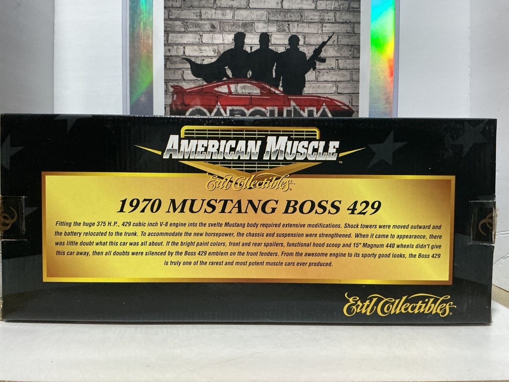 1:18 ERTL AMERICAN MUSCLE - 1970 MUSTANG BOSS 429 [BLACK W/FIRE] image