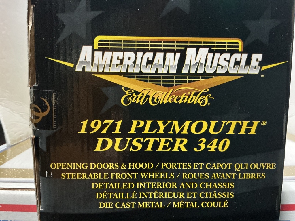 1:18 ERTL  AMERICAN MUSCLE - 1971 PLYMOUTH DUSTER 340 [black  CHROME/WHITE] image