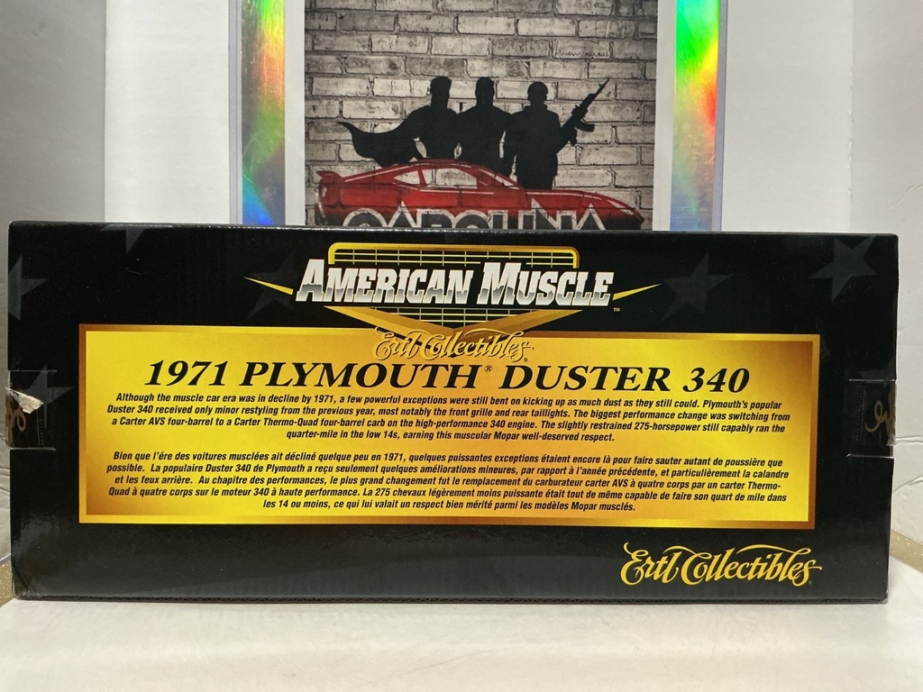 1:18 ERTL  AMERICAN MUSCLE - 1971 PLYMOUTH DUSTER 340 [black  CHROME/WHITE] image