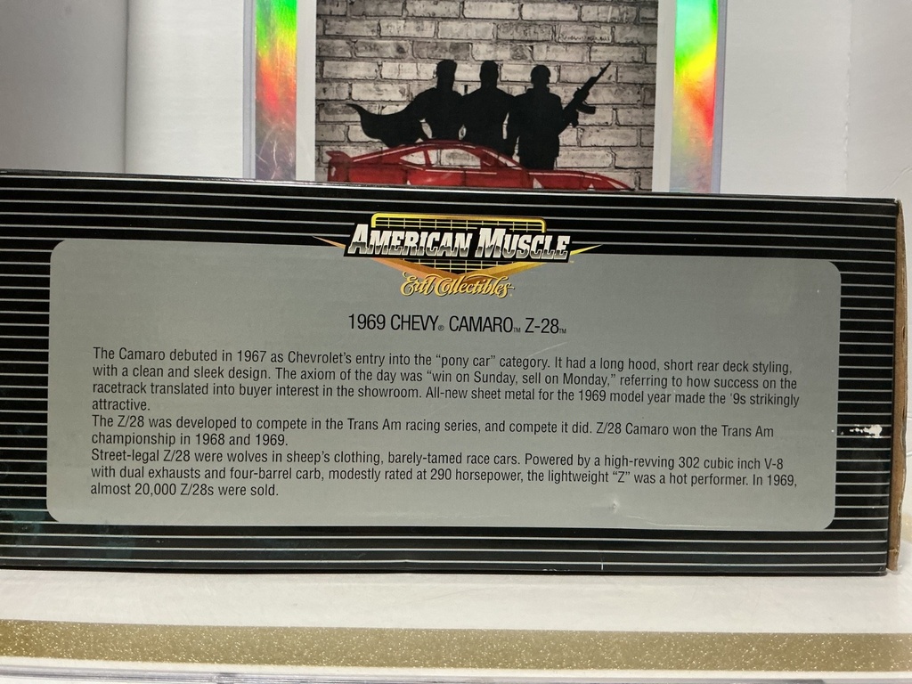 1:18 ERTL AMERICAN MUSCLE - 1969 CHEVY CAMARO Z-28 [SILVER/GREY] image
