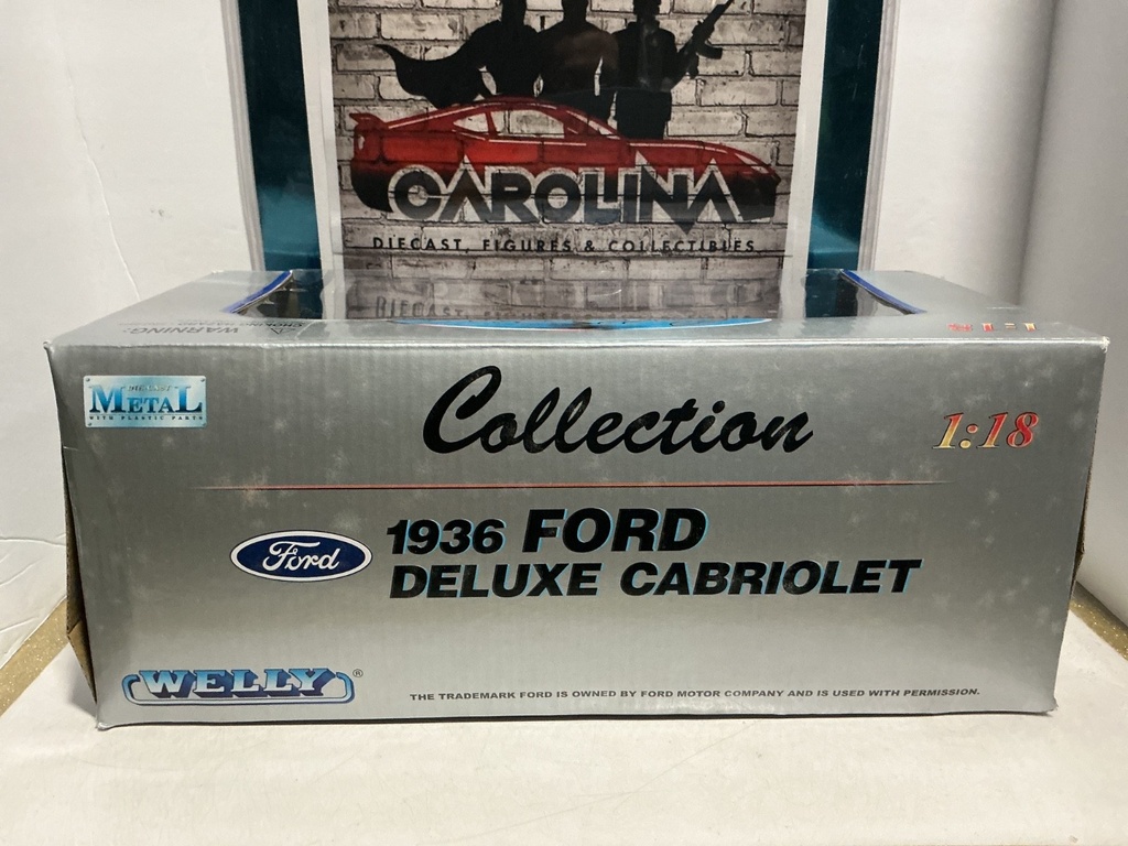1:18 WELLY - DIECAST METAL - 1936 FORD DELUXE CABRIOLET image