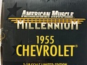 1:18 ERTL  AMERICAN MUSCLE MILLENNIUM - 1955 CHEVROLET [BRONZE CHROME ON WHITE] image