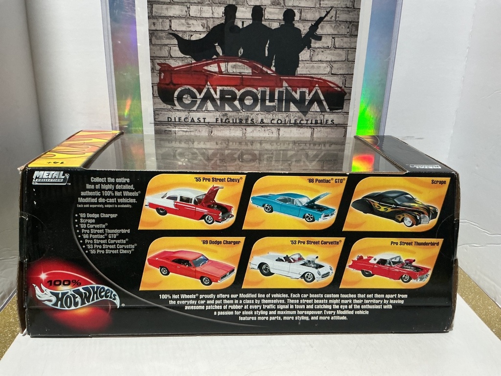 1:18 HOTWHEELS COLLECTIBLES - ‘53 PROSTREET CORVETTE MODIFIED WHITE ON RED image