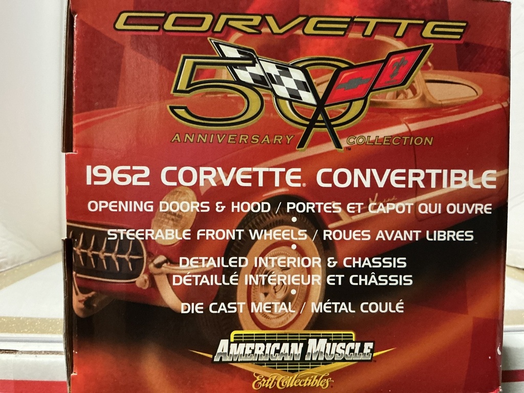 1:18 ERTL CORVETTE 50TH ANNIVERSARY 1962 CORVETTE CONVERTIBLE [RED/BLACK] image