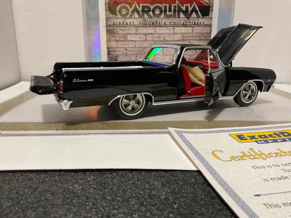 1:18 EXACT DETAIL 1965 TUXEDO BLACK CUSTOM EL CAMINO {LIGHT RASHING } image