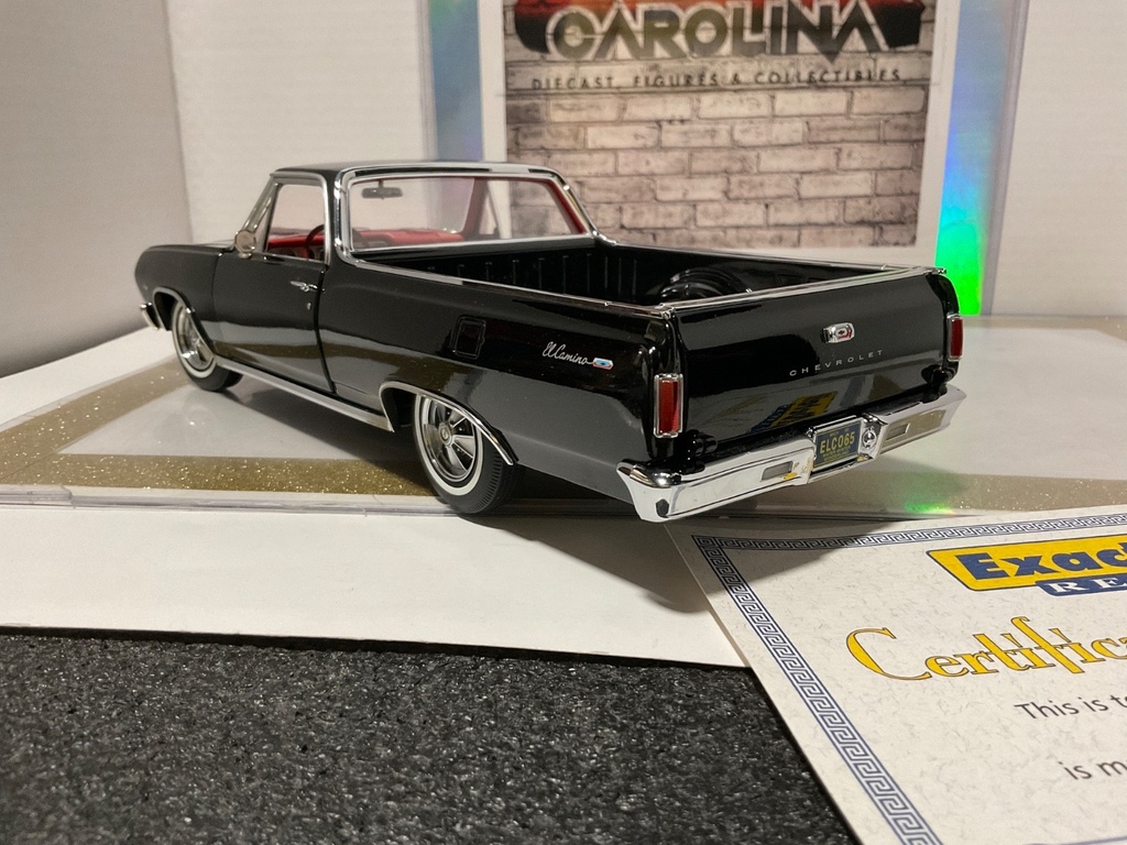 1:18 EXACT DETAIL 1965 TUXEDO BLACK CUSTOM EL CAMINO {LIGHT RASHING } image