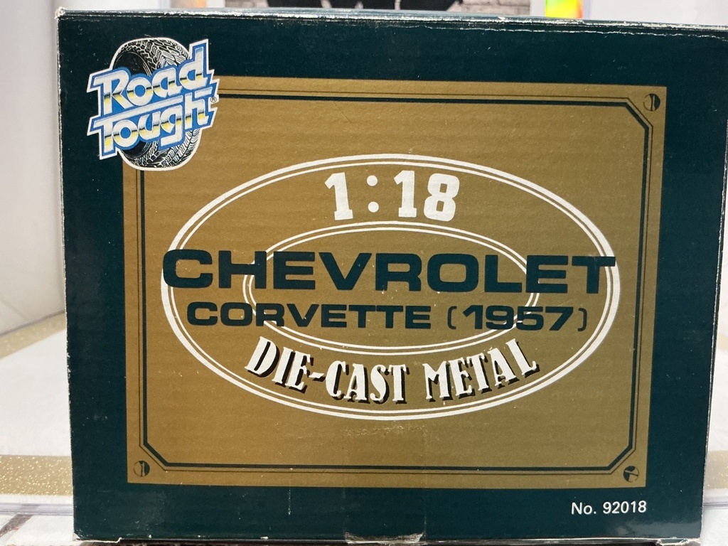 1:18 ROAD TOUGH - 1957 CHEVROLET CORVETTE RED ON WHITE image