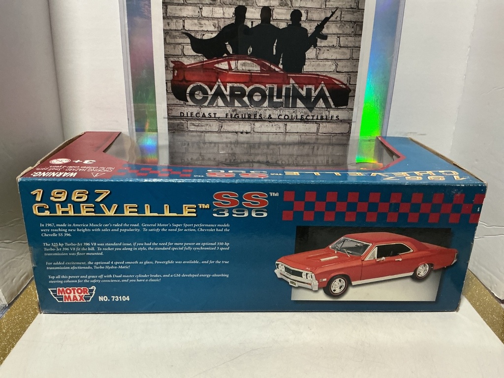 1:18 MOTORMAX NO. 73104 1967 CHEVELLE SS 396 BLUE ON BLACK image